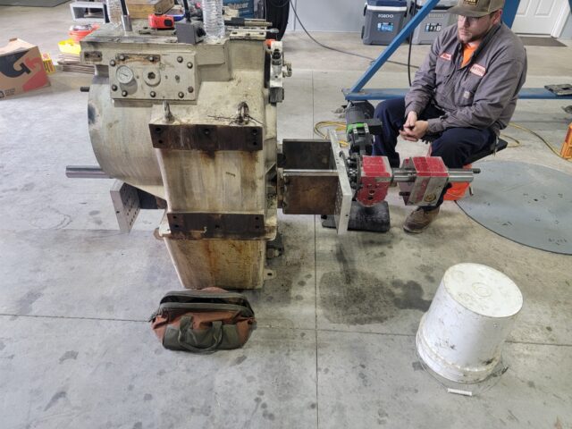 in-place gearbox bore machining with portable equipment